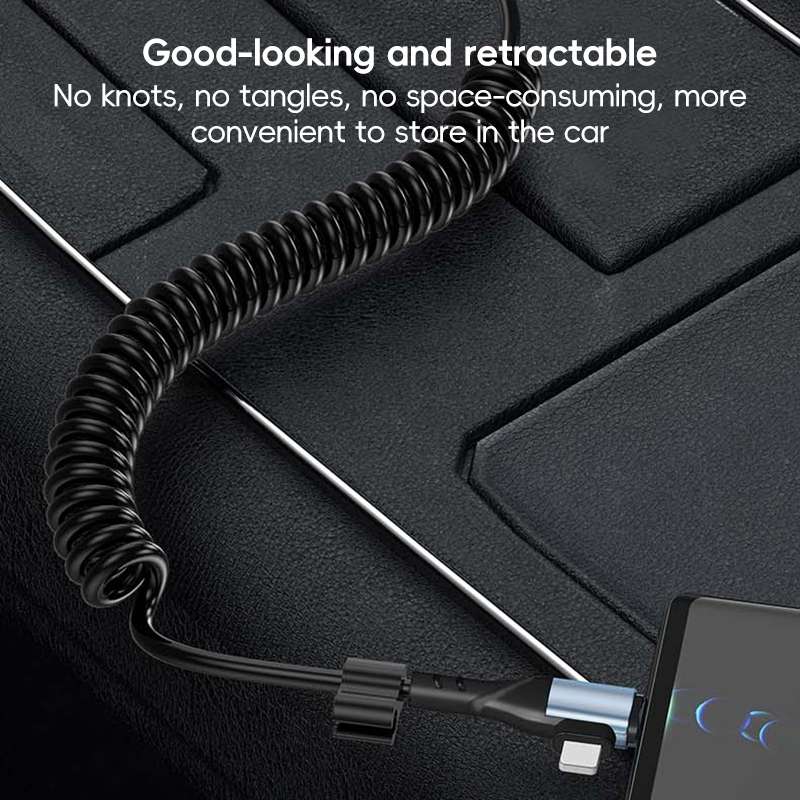 For LeadingIdeal L9 / L8 / L7 / L6 PD65W Type-C Elbow to Type-C, 8 Pin Spring Charging Cable(Brown)