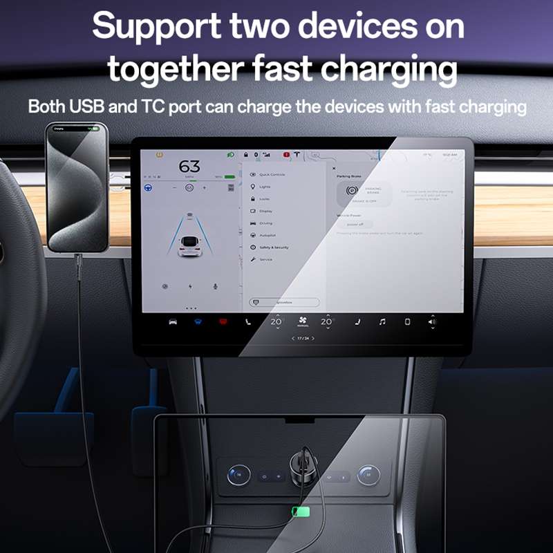Yesido Y65 PD100W Type-C + QC18W USB Super Fast Car Charger(Black)