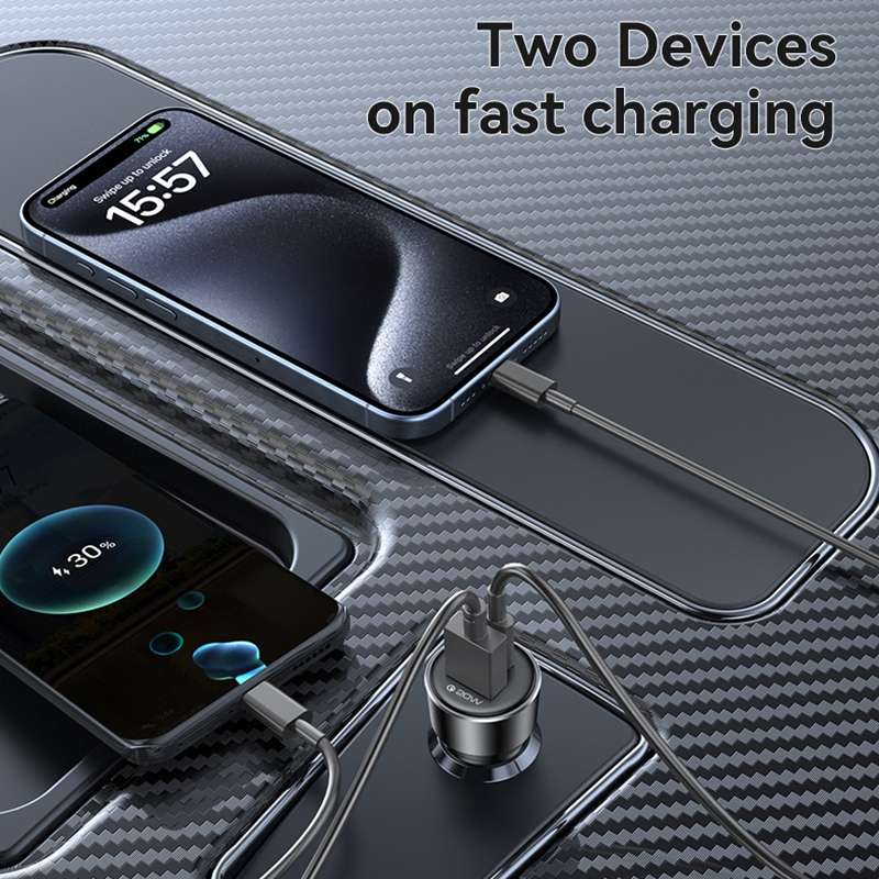 Yesido Y64 PD30W Type-C + QC20W USB Super Fast Car Charger(Black)