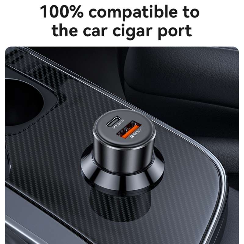 Yesido Y64 PD30W Type-C + QC20W USB Super Fast Car Charger(Black)
