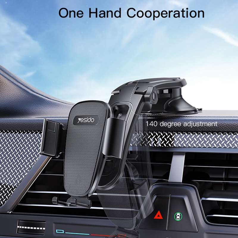 Yesido C130 Car Dashboard Suction Cup Type Mobile Phone Holder(Black)