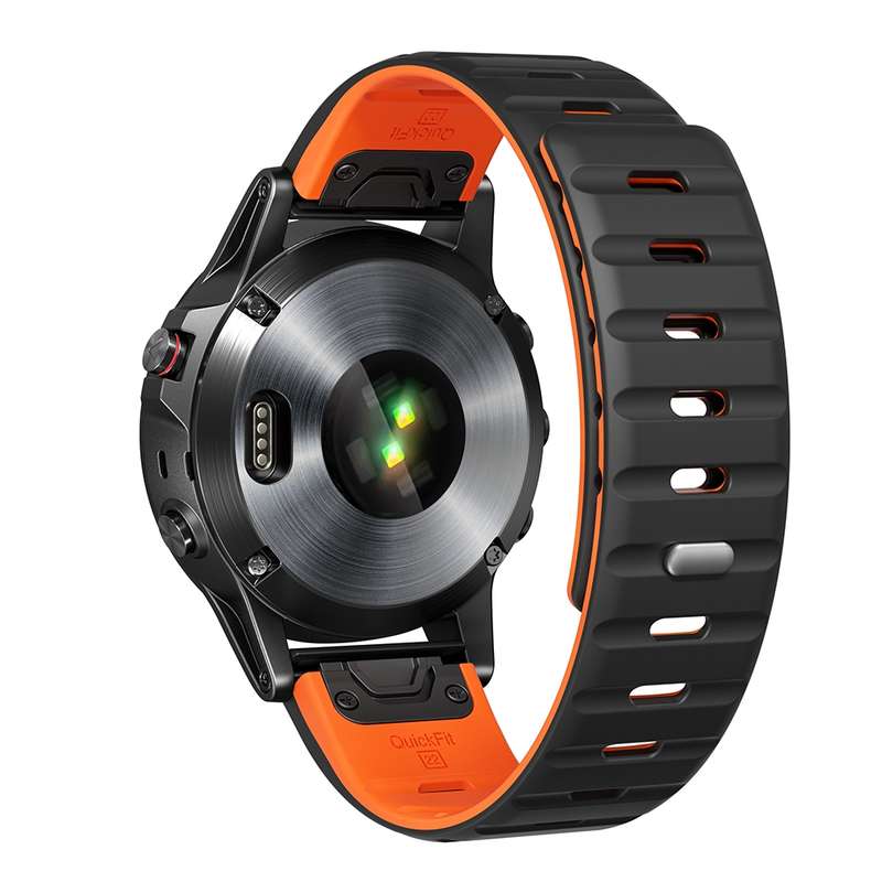 For Garmin 26mm Magnetic Quick Release Silicone Watch Band(Black Orange)