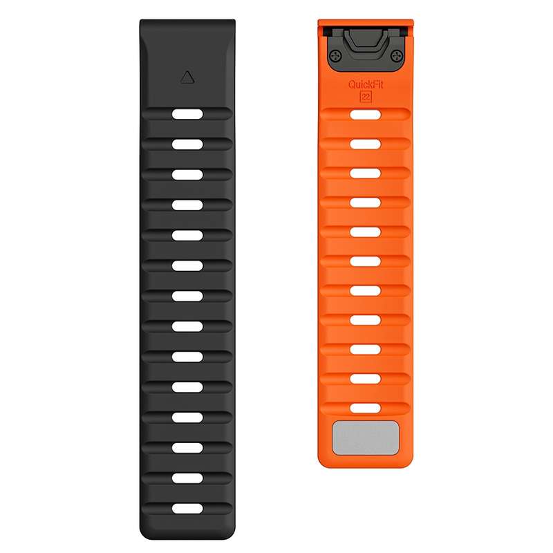 For Garmin 26mm Magnetic Quick Release Silicone Watch Band(Black Orange)