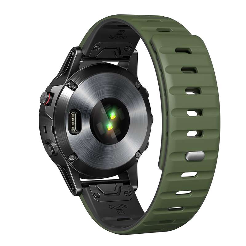 For Garmin 26mm Magnetic Quick Release Silicone Watch Band(Black Orange)