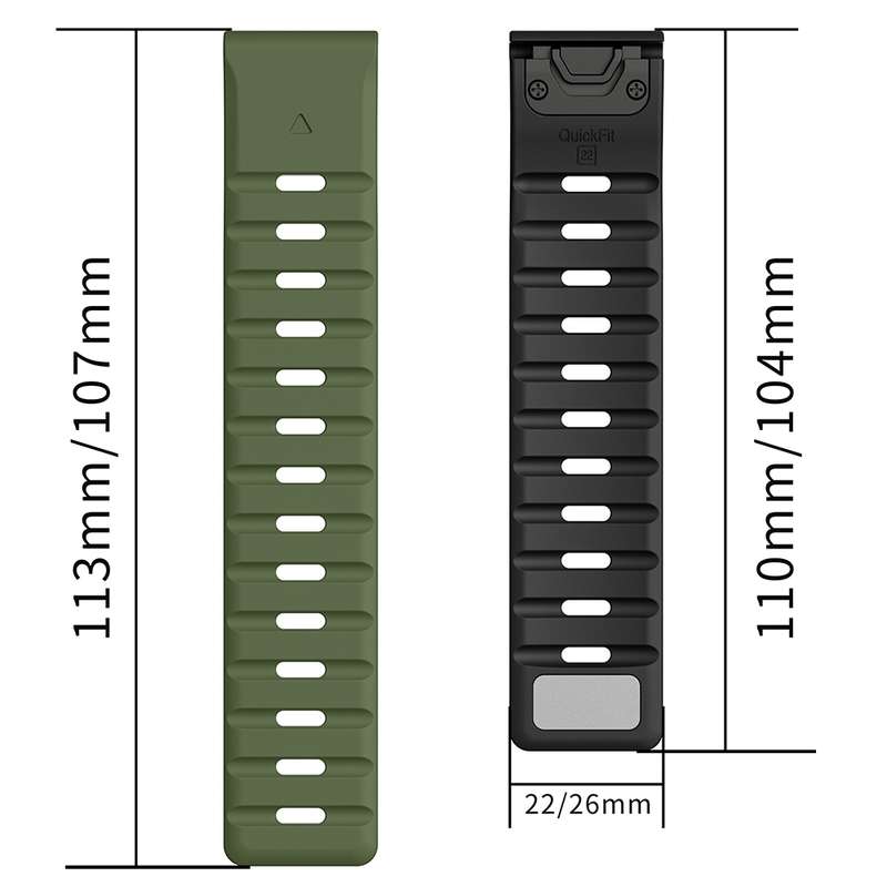 For Garmin 26mm Magnetic Quick Release Silicone Watch Band(Black Orange)