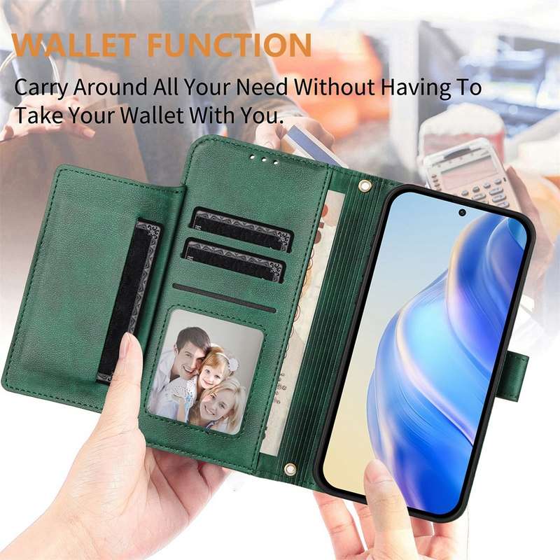For T-Mobile REVVL 6 5G / REVVL 6x Multi-Card Slots Zipper Wallet Leather Phone Case(Green)