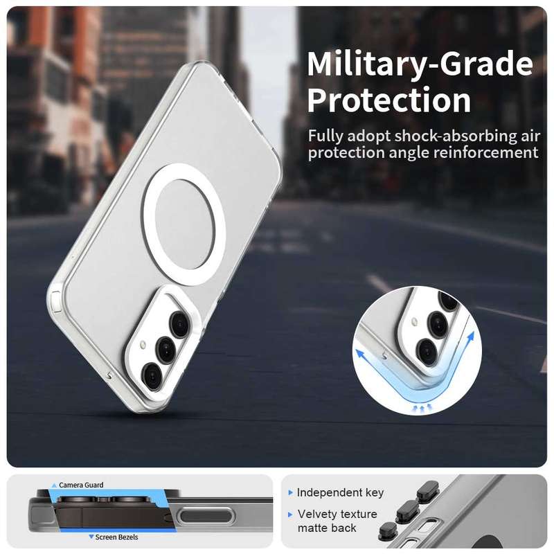 For Samsung Galaxy A25 5G Candy Magsafe PC Hybrid TPU Phone Case(White)