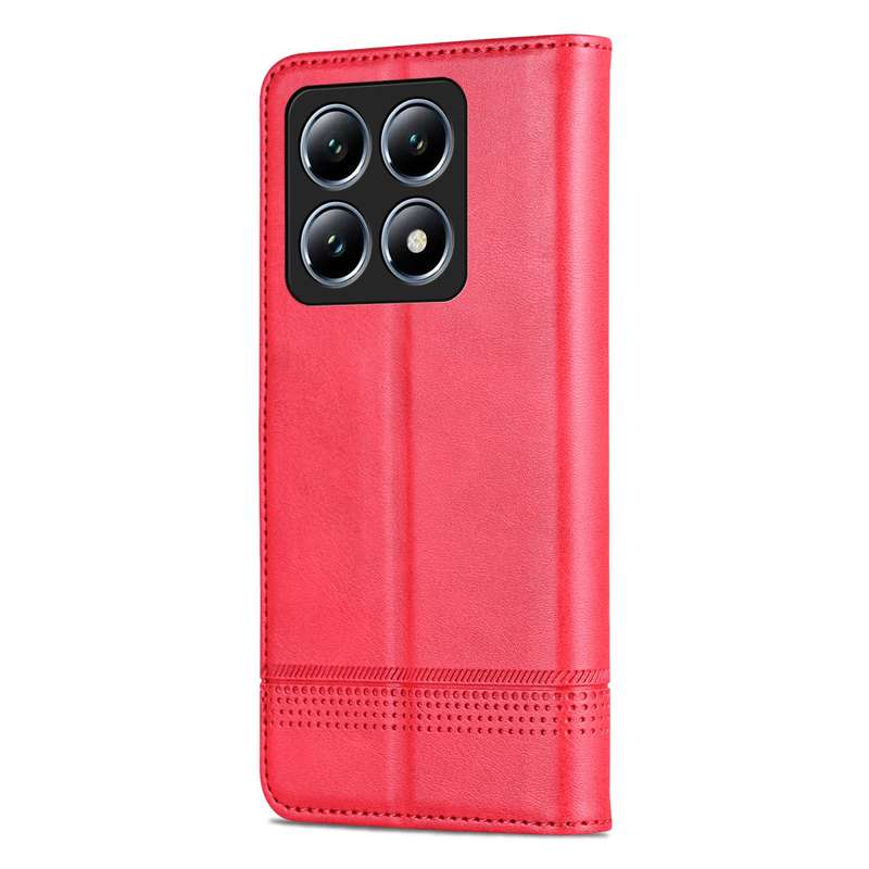 For Xiaomi 14T Pro AZNS Magnetic Calf Texture Flip Leather Phone Case(Red)