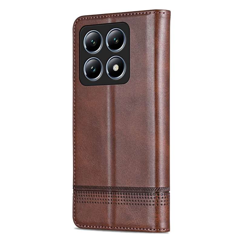 For Xiaomi 14T Pro AZNS Magnetic Calf Texture Flip Leather Phone Case(Red)