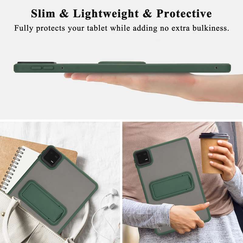For Xiaomi Redmi Pad SE 11 Skin Feel Holder PC Hybrid TPU Tablet Case(Black)