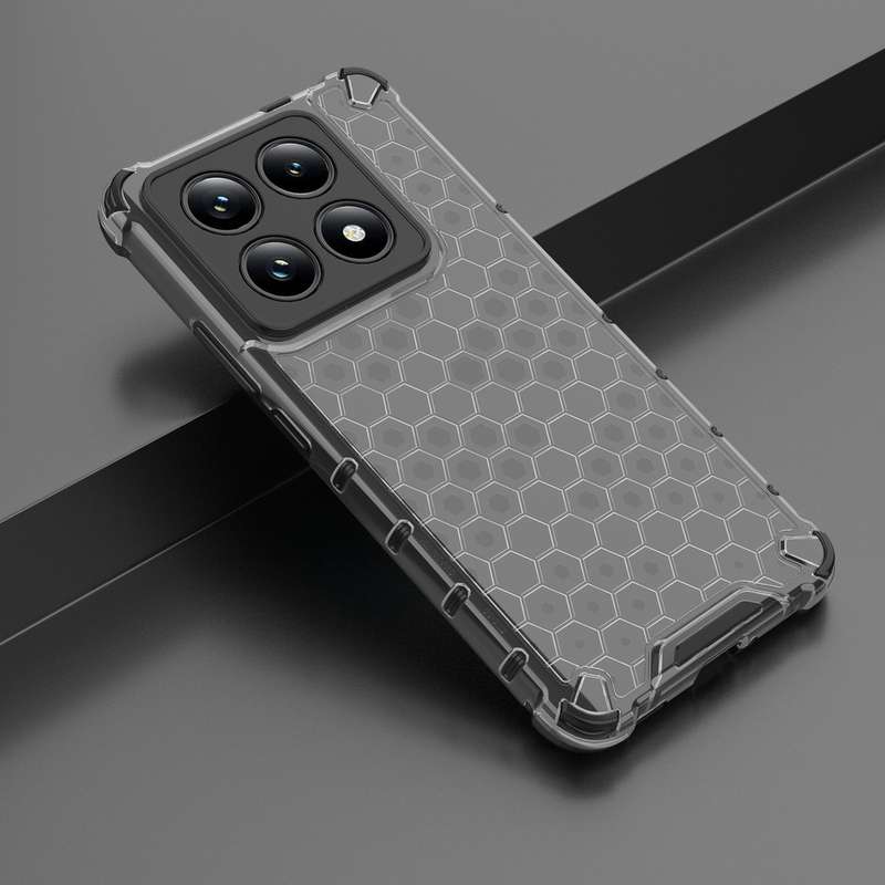 For Xiaomi 14T Pro 5G Global Honeycomb Shockproof Phone Case(White)
