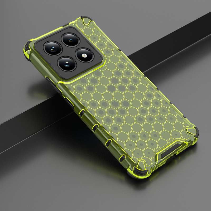 For Xiaomi 14T Pro 5G Global Honeycomb Shockproof Phone Case(White)