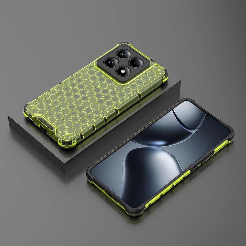 For Xiaomi 14T Pro 5G Global Honeycomb Shockproof Phone Case(White)