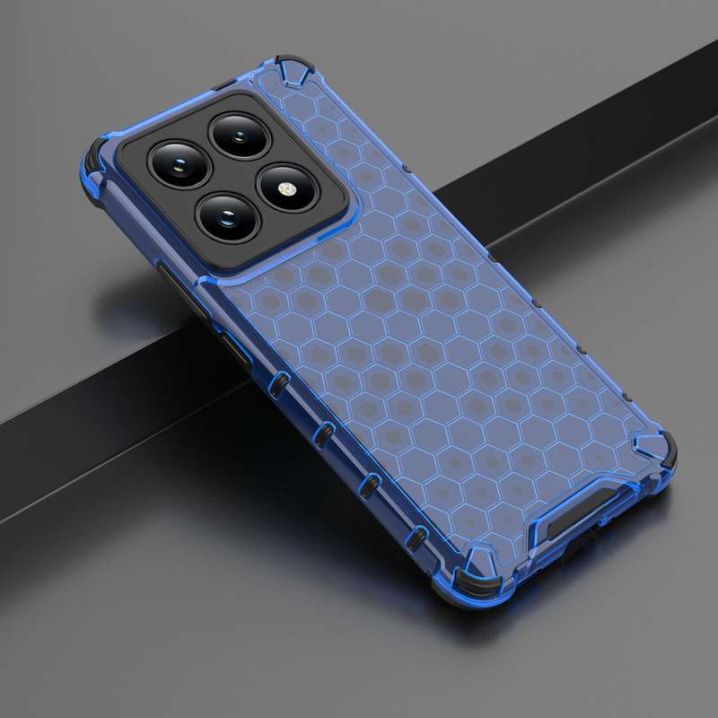 For Xiaomi 14T Pro 5G Global Honeycomb Shockproof Phone Case(White)