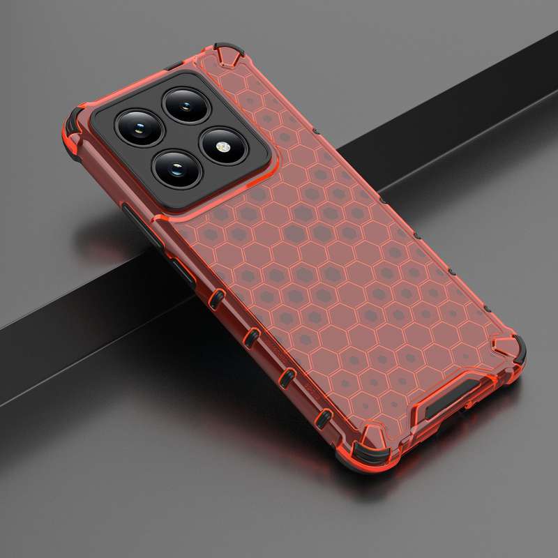 For Xiaomi 14T Pro 5G Global Honeycomb Shockproof Phone Case(White)