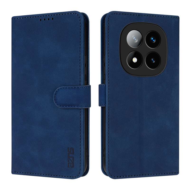 For Redmi Note 14 Pro 5G AZNS Skin Feel Calf Texture Flip Leather Phone Case(Blue)