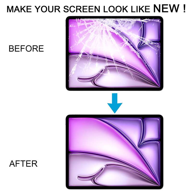 For iPad Air 13 2024 A2903 A2904 A2898Front Screen Outer Glass Lens with OCA Optically Clear Adhesiv
