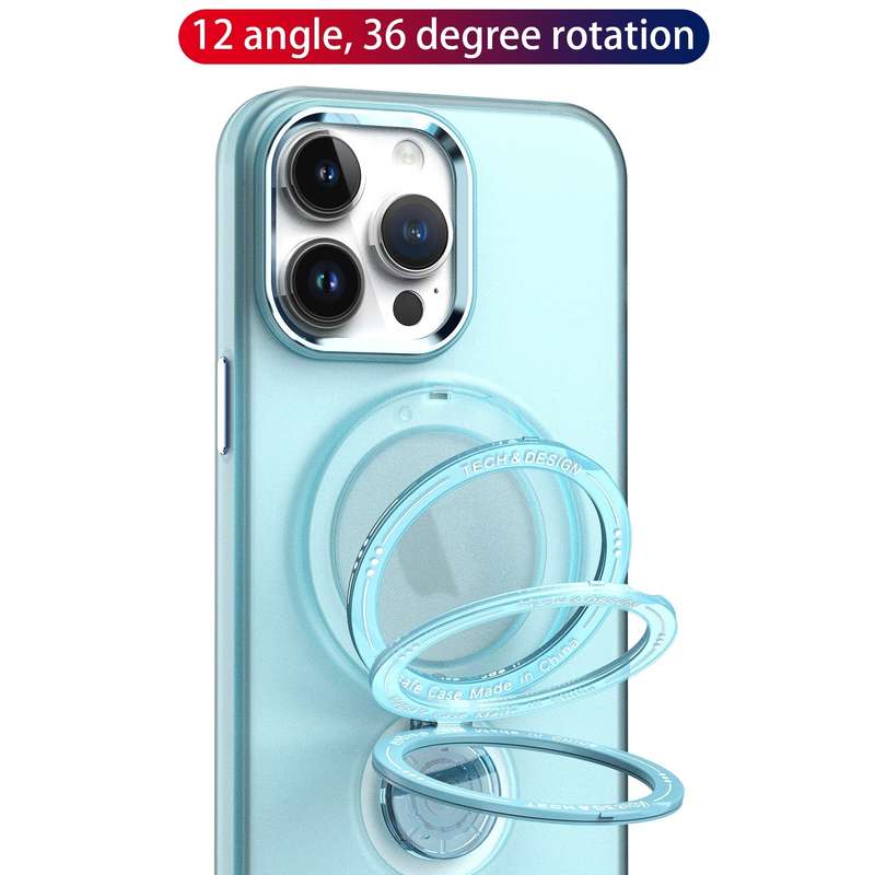 For iPhone 15 Pro Rotation Holder MagSafe Phone Case(Pink)