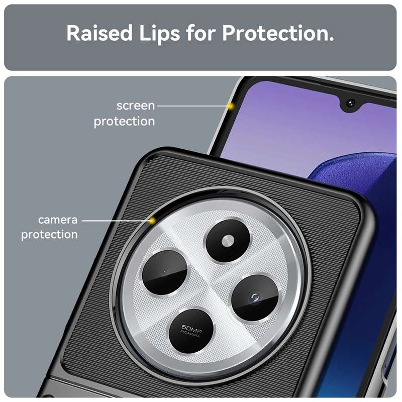 For Redmi 14C 4G Thunderbolt Shockproof TPU Phone Case(Black)