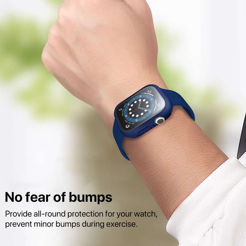 For Apple Watch Series 10 42mm PC Integrated Tempered Film Watch Case(White)
