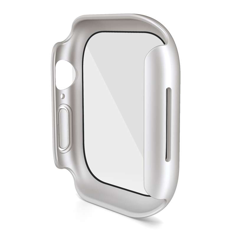 For Apple Watch Series 10 42mm PC Integrated Tempered Film Watch Case(White)