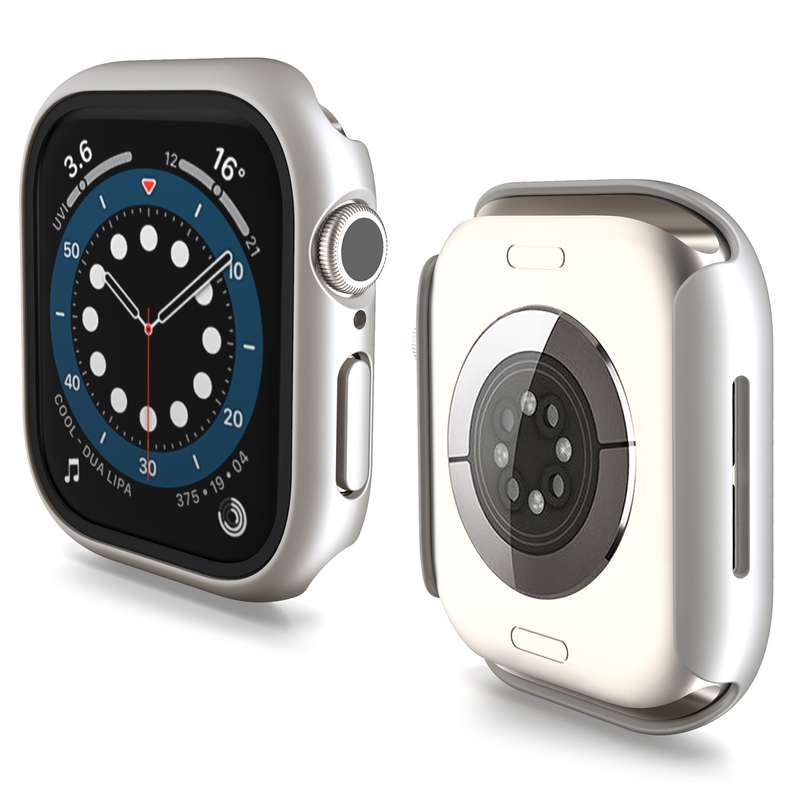 For Apple Watch Series 10 42mm PC Integrated Tempered Film Watch Case(White)