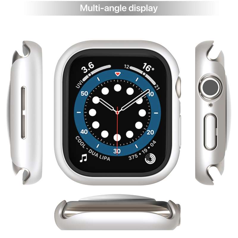 For Apple Watch Series 10 42mm PC Integrated Tempered Film Watch Case(White)