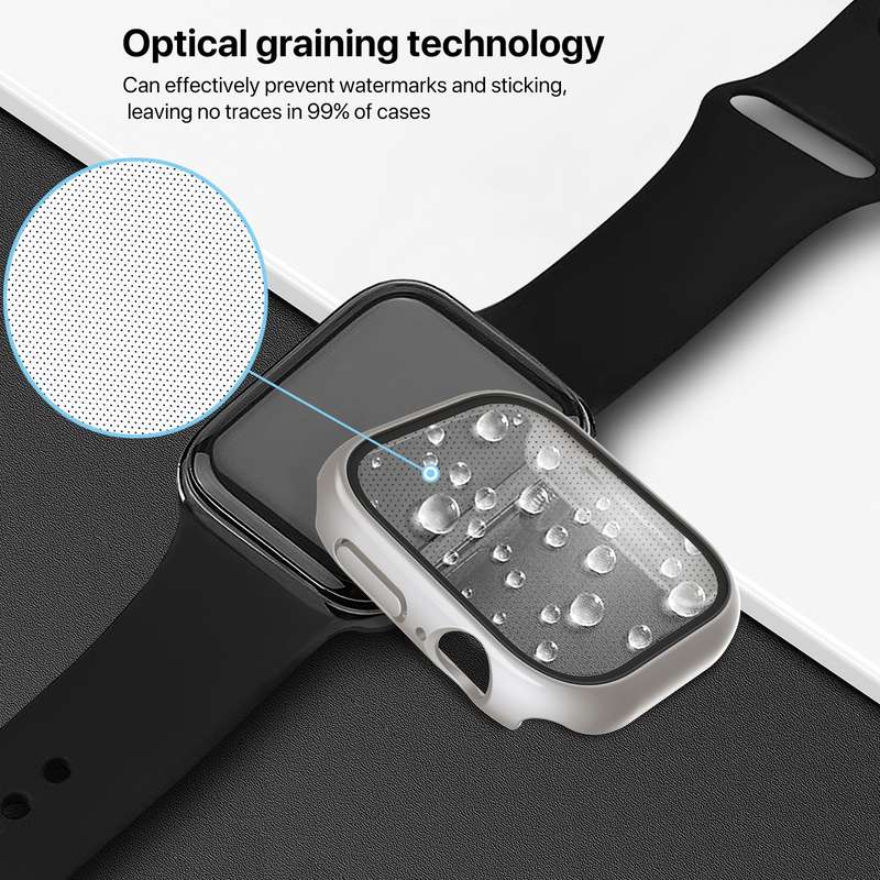 For Apple Watch Series 10 42mm PC Integrated Tempered Film Watch Case(White)