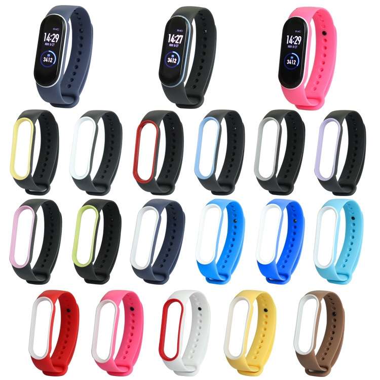 For Xiaomi Mi Band 5 Two-color TPE Watch Band(Black+Red)
