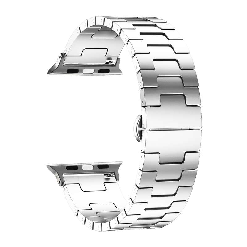 For Apple Watch 46mm / 49mm / 45mm / 44mm Side Release Stainless Steel Watch Band(Silver)