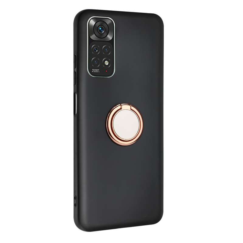 For Redmi Note 11 / Note 11S / Note 12S Matte Ring Holder TPU Phone Case(Rose Gold)