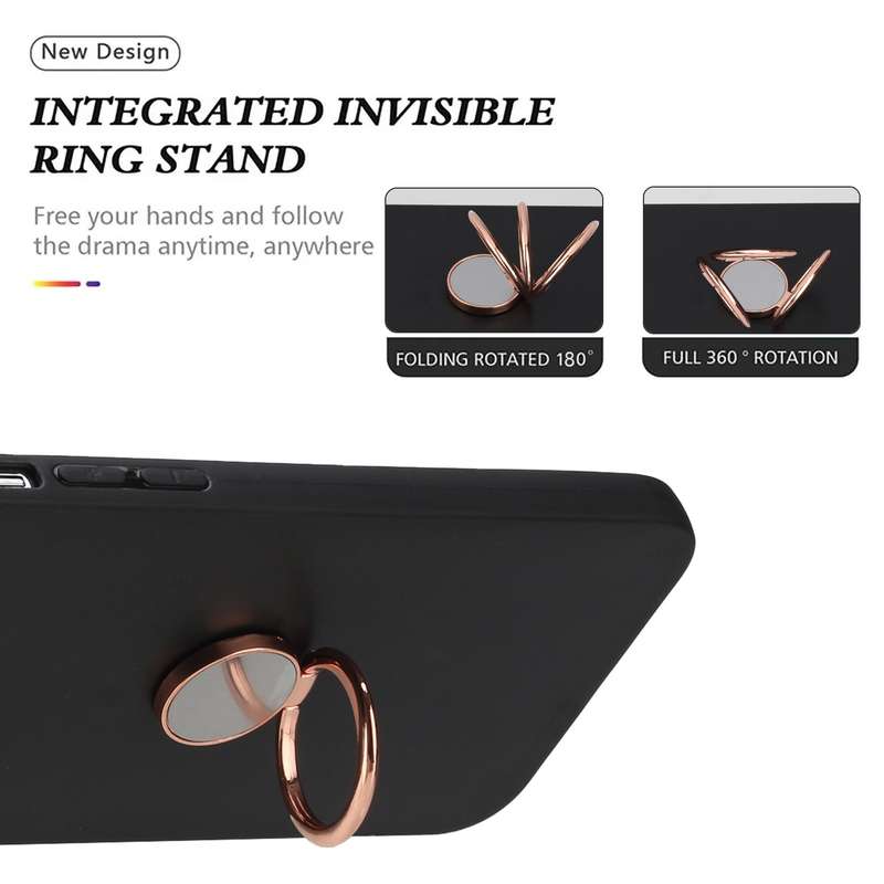 For Redmi Note 13 4G Matte Ring Holder TPU Phone Case(Rose Gold)
