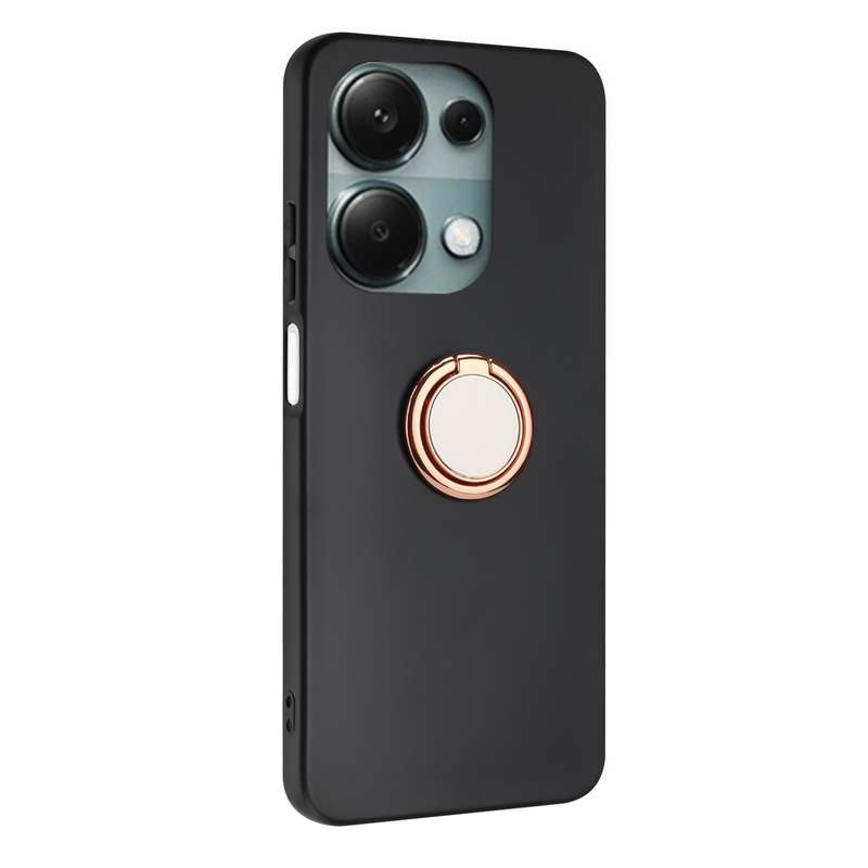 For Redmi Note 13 Pro 4G Matte Ring Holder TPU Phone Case(Rose Gold)