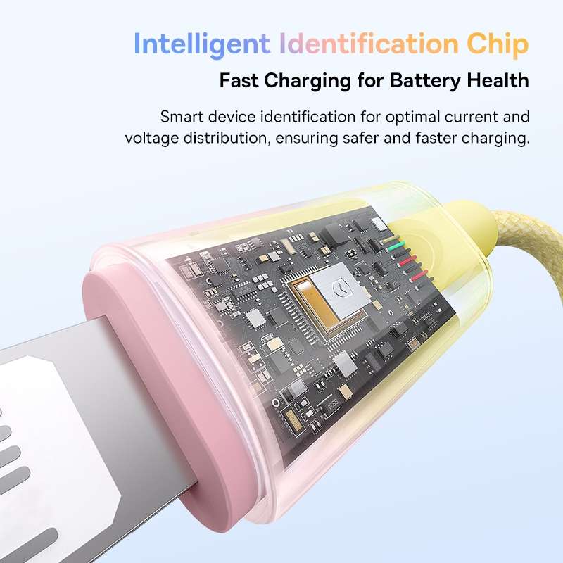 Baseus Discolor Series 2.4A USB to 8 Pin Fast Charging Cable, Cable Length:2m(Yellow)