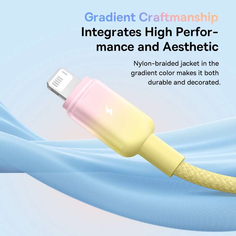 Baseus Discolor Series 2.4A USB to 8 Pin Fast Charging Cable, Cable Length:2m(Yellow)