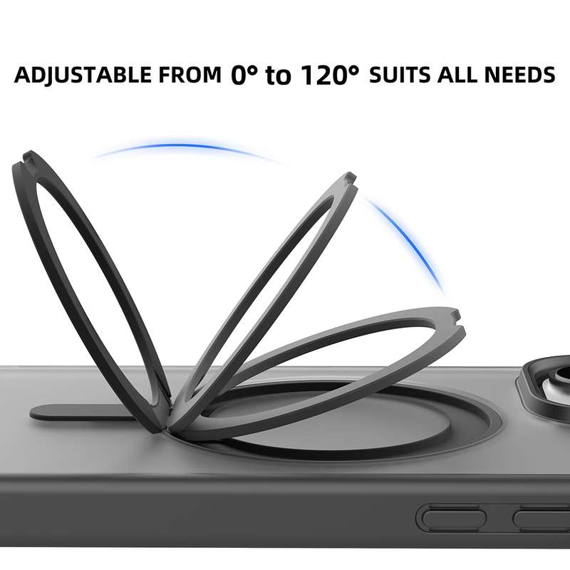 For iPhone 16 Pro Max Mutural Armor Series MagSafe Magnetic Holder Phone Case(Black)