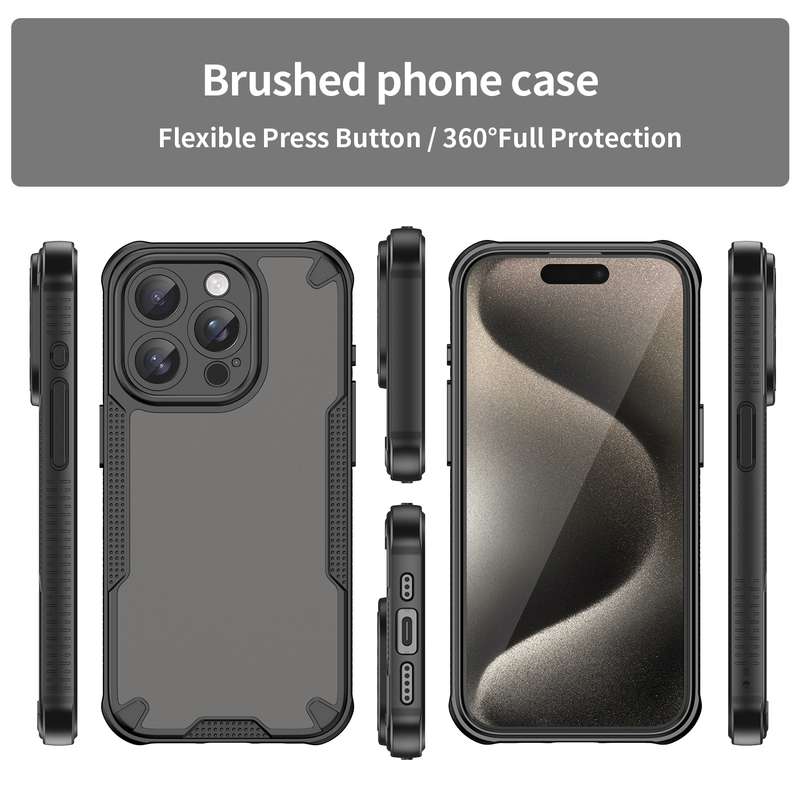 For iPhone 14 Pro Armor Glaze PC Hybrid TPU Phone Case(Pink)