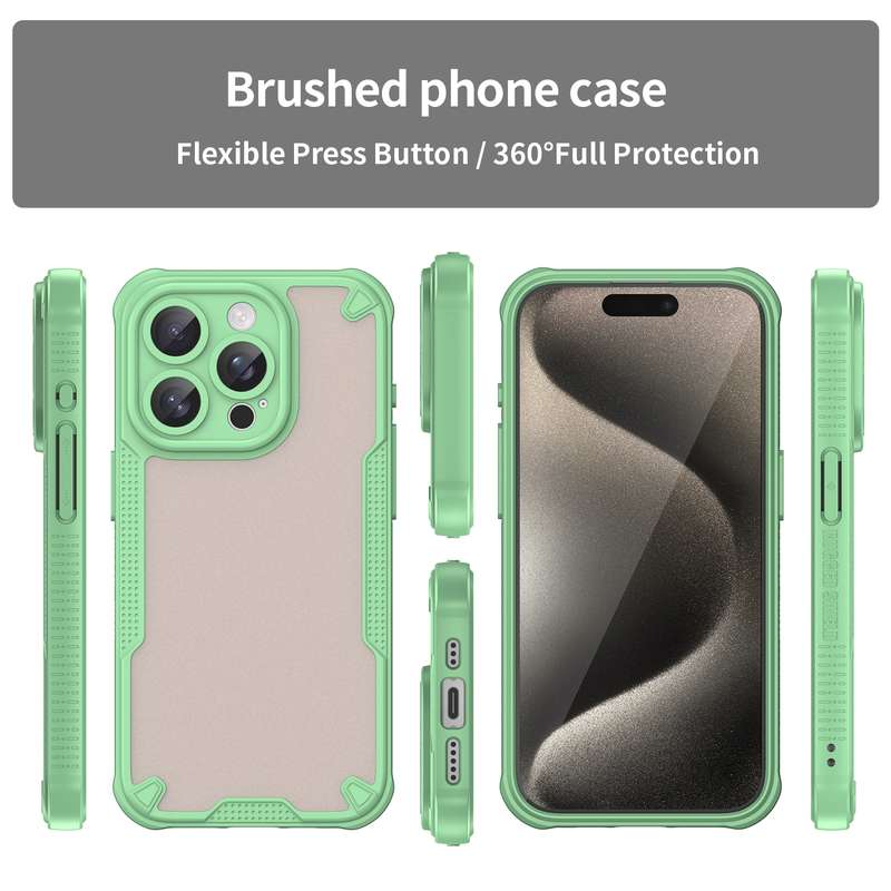 For iPhone 14 Pro Armor Glaze PC Hybrid TPU Phone Case(Pink)