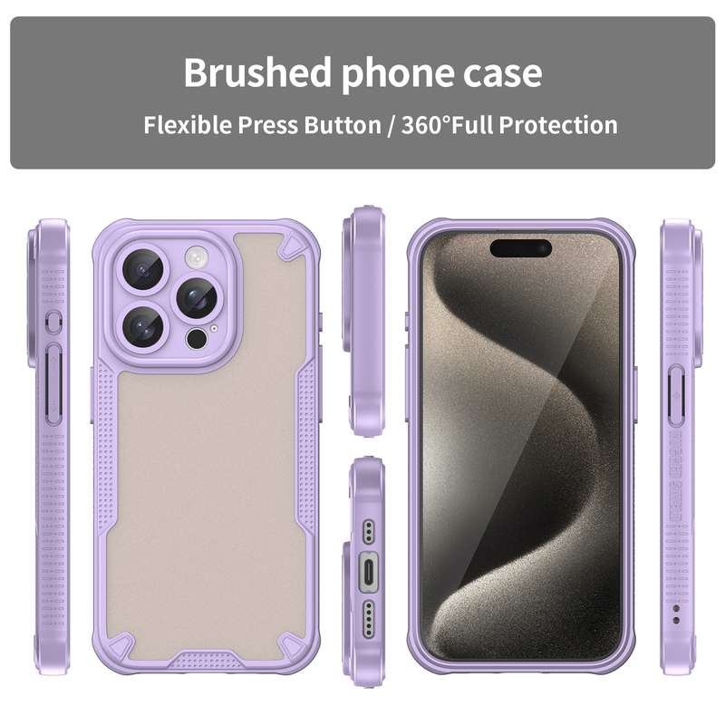 For iPhone 14 Pro Armor Glaze PC Hybrid TPU Phone Case(Pink)