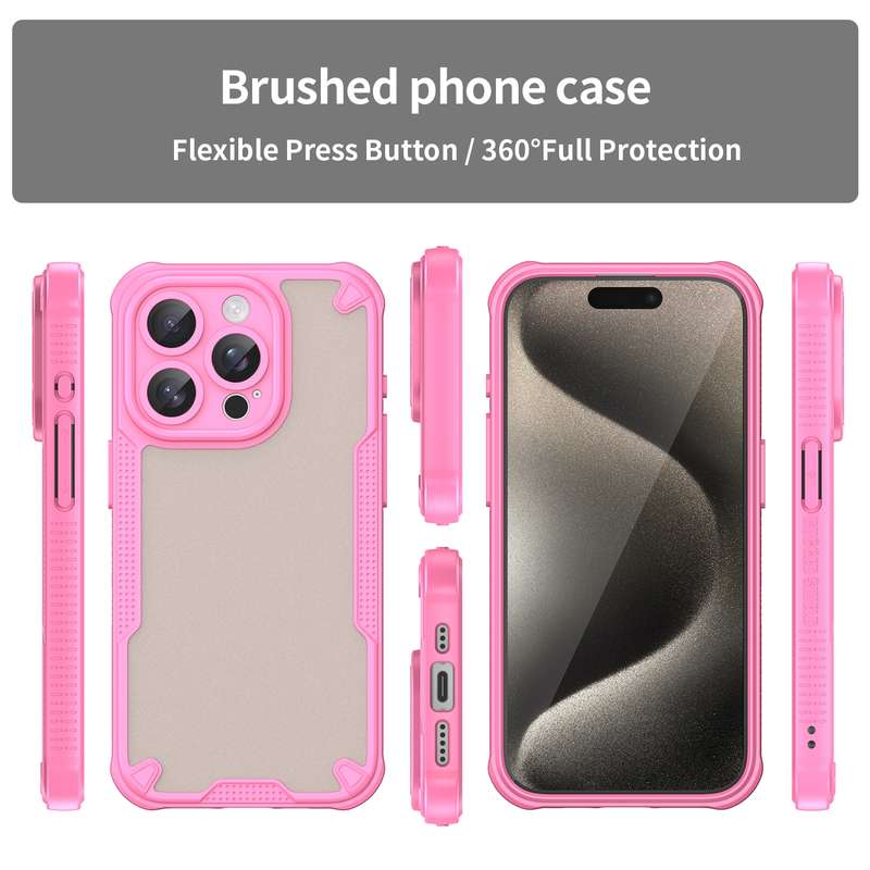 For iPhone 13 Pro Armor Glaze PC Hybrid TPU Phone Case(Pink)