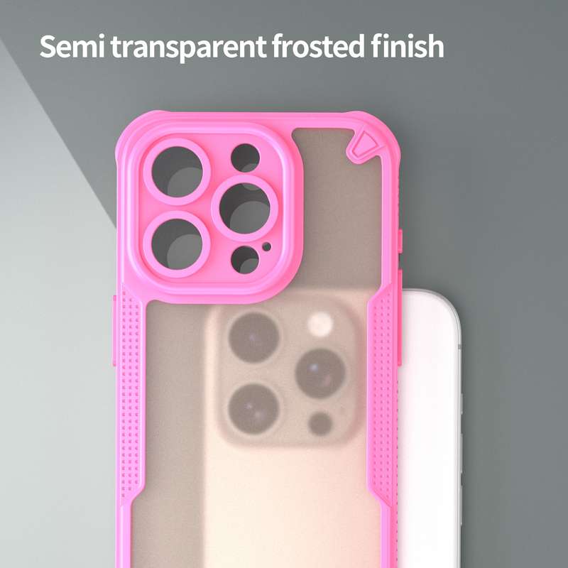 For iPhone 13 Pro Armor Glaze PC Hybrid TPU Phone Case(Pink)