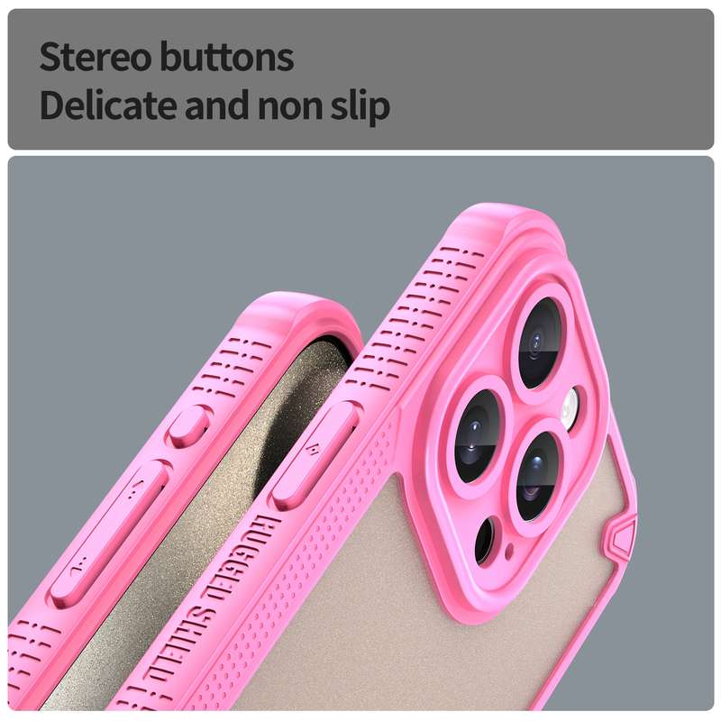 For iPhone 13 Pro Armor Glaze PC Hybrid TPU Phone Case(Pink)