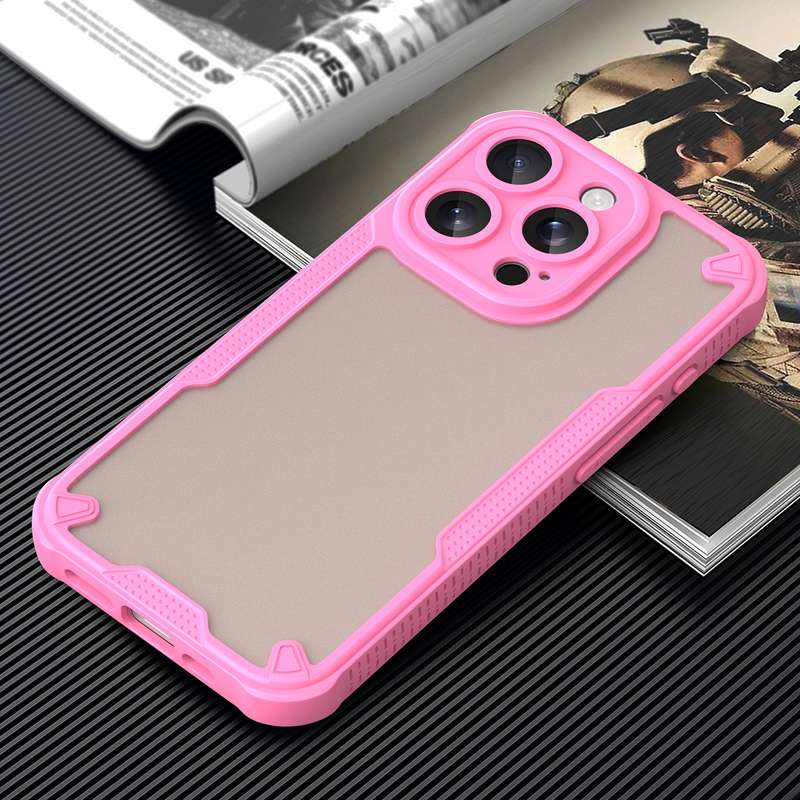 For iPhone 13 Pro Armor Glaze PC Hybrid TPU Phone Case(Pink)
