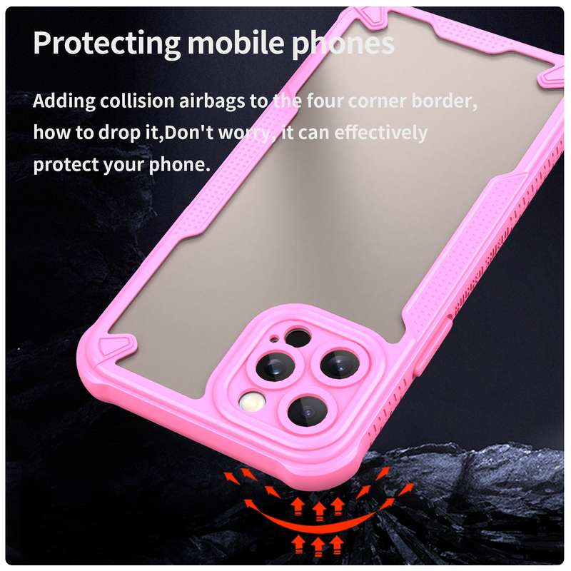 For iPhone 12 Pro Armor Glaze PC Hybrid TPU Phone Case(Pink)