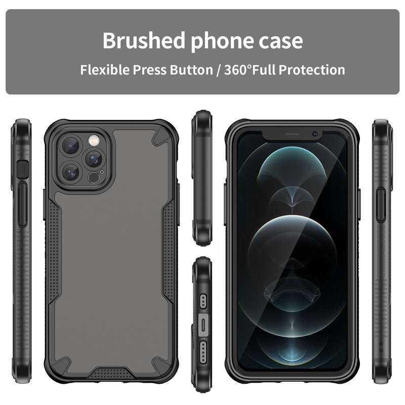 For iPhone 12 Pro Armor Glaze PC Hybrid TPU Phone Case(Pink)