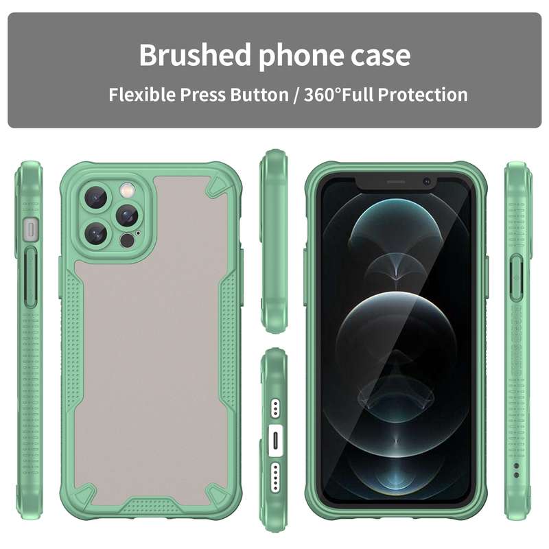 For iPhone 12 Pro Armor Glaze PC Hybrid TPU Phone Case(Pink)