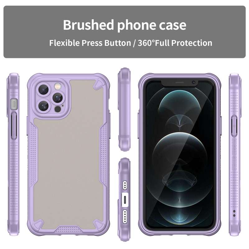 For iPhone 12 Pro Armor Glaze PC Hybrid TPU Phone Case(Pink)