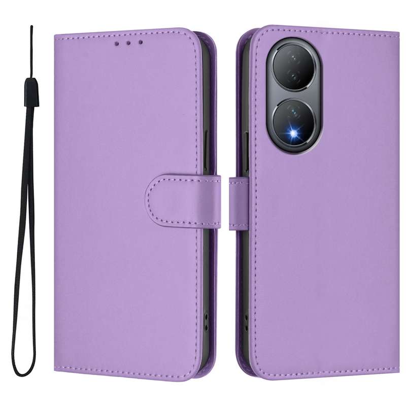 For vivo Y100 5G Global Skin Feel Solid Color Leather Phone Case with Lanyard(Brown)