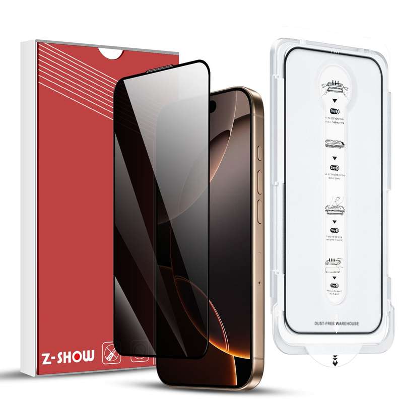 For iPhone 11 Dust-Free Easy Install Privacy Tempered Glass Film(Black)