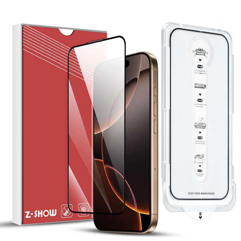 For iPhone 16 Plus Dust-Free Easy Install HD Tempered Glass Film(Black)